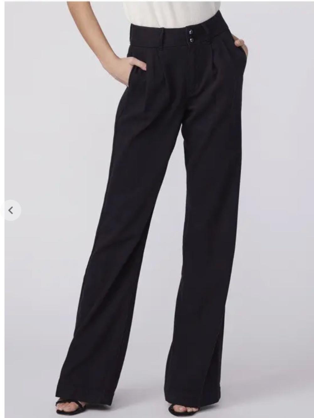 NWT Paige Leenah Pleated Trouser Pant size 27 Navy High Rise Wide Leg